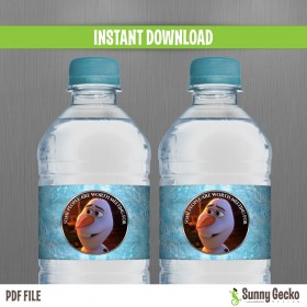 Frozen Birthday Bottle Labels or Napkin Rings